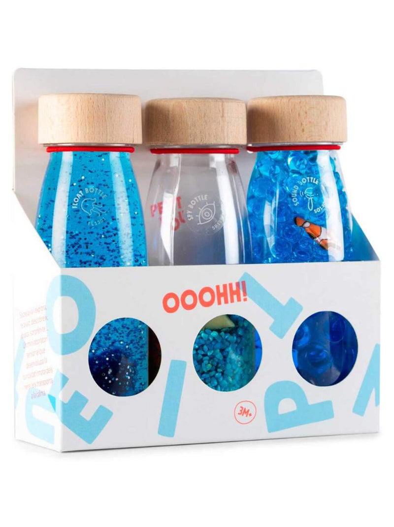 Petit boum | lot de 3 bouteilles sensorielles sérénité Bleu - Kiabi