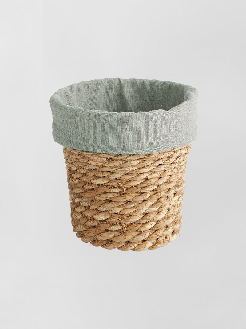 Petit panier de rangement en paille vert - Kiabi