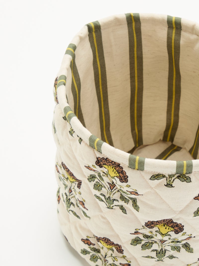 Petit panier de rangement imprimé Vert - Kiabi