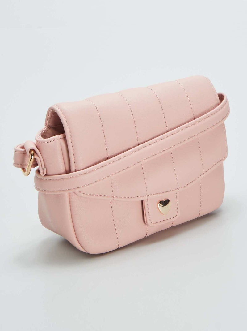 Petit sac bandoulière matelassé Rose - Kiabi
