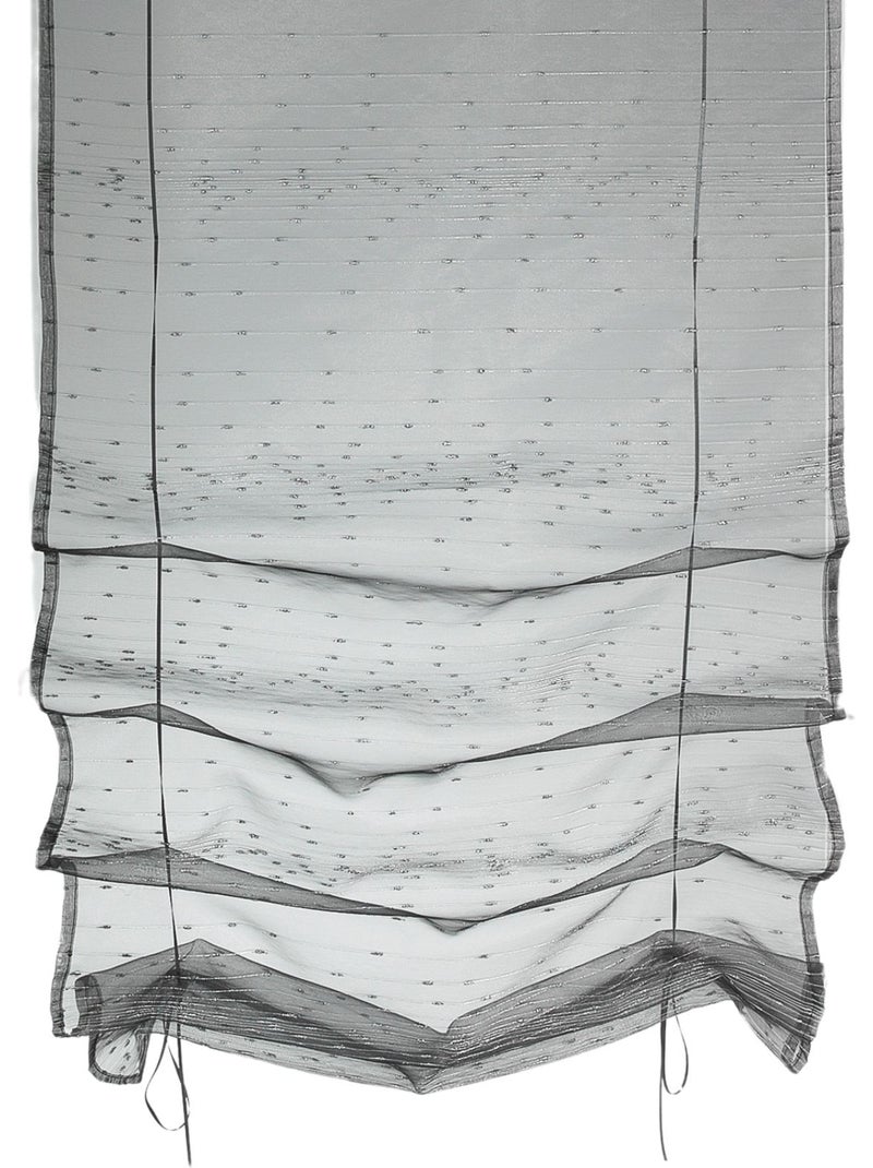 Petit voilage à remonter en organza à motif goutte d’eau métallique Gris clair - Kiabi