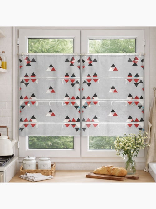 Petit voilage de fenêtre broderie triangle - Kiabi Petit voilage de fenêtre broderie triangle - Kiabi