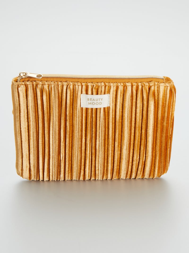 Petite trousse effet velours Marron - Kiabi