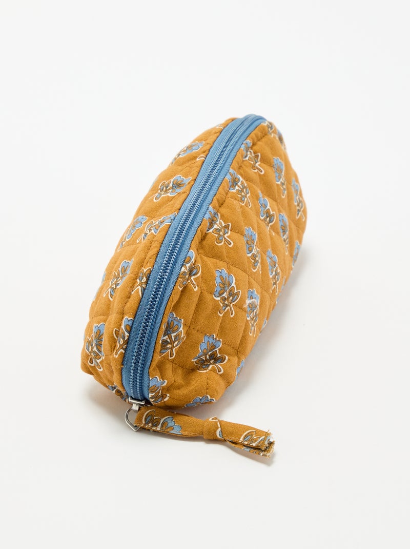 Petite trousse en textile matelassé Jaune moutarde - Kiabi