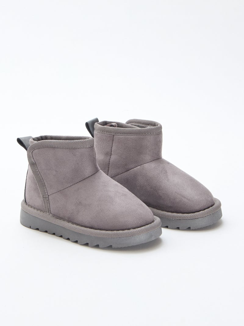 Petites bottes style sudédois en ubuck Gris - Kiabi