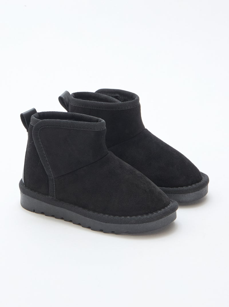 Petites bottes style sudédois en ubuck Noir - Kiabi