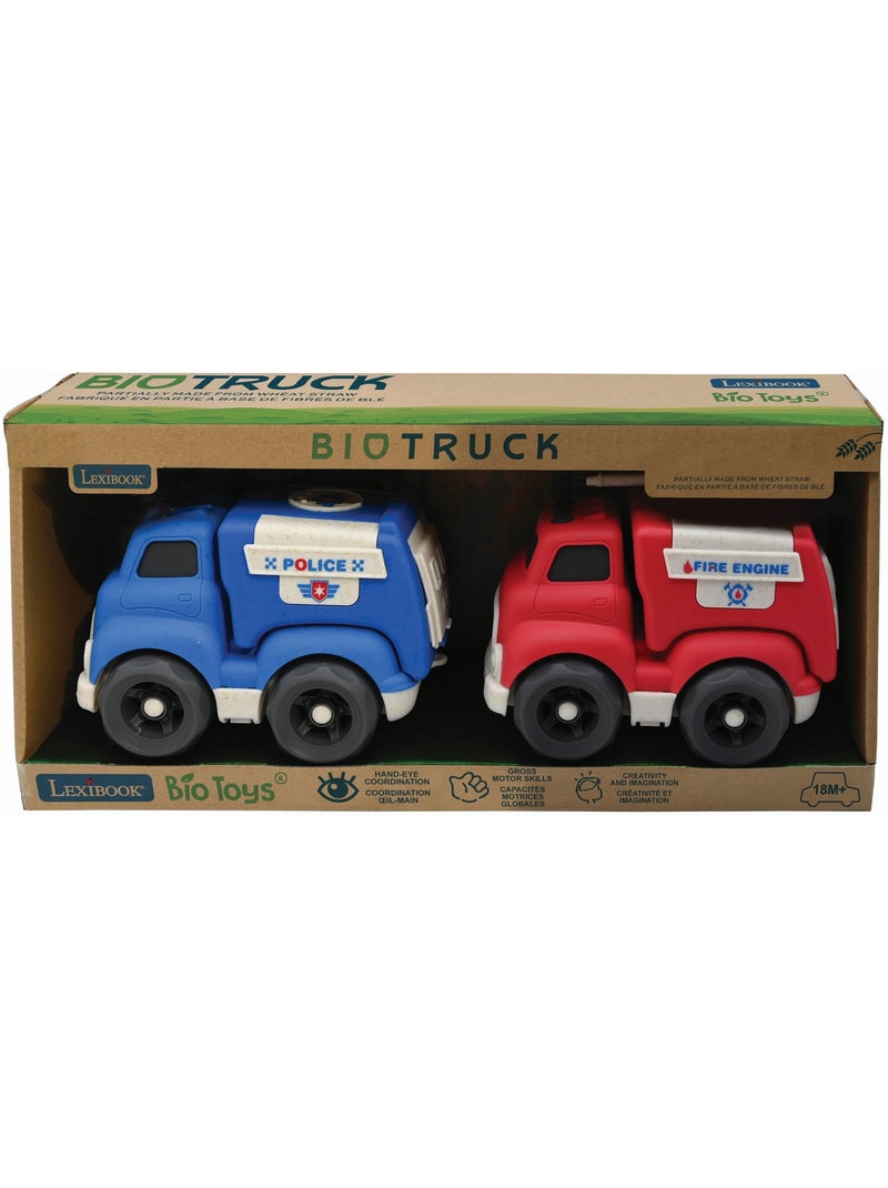 Petites voitures - pack de police et camion de pompier Multicolore - Kiabi