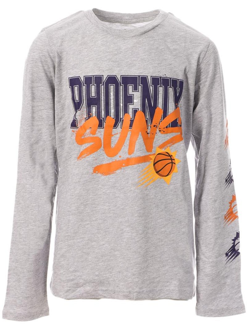 Phoenix Suns T-shirt Manches Longues Garçon NBA Gris Orange - Kiabi