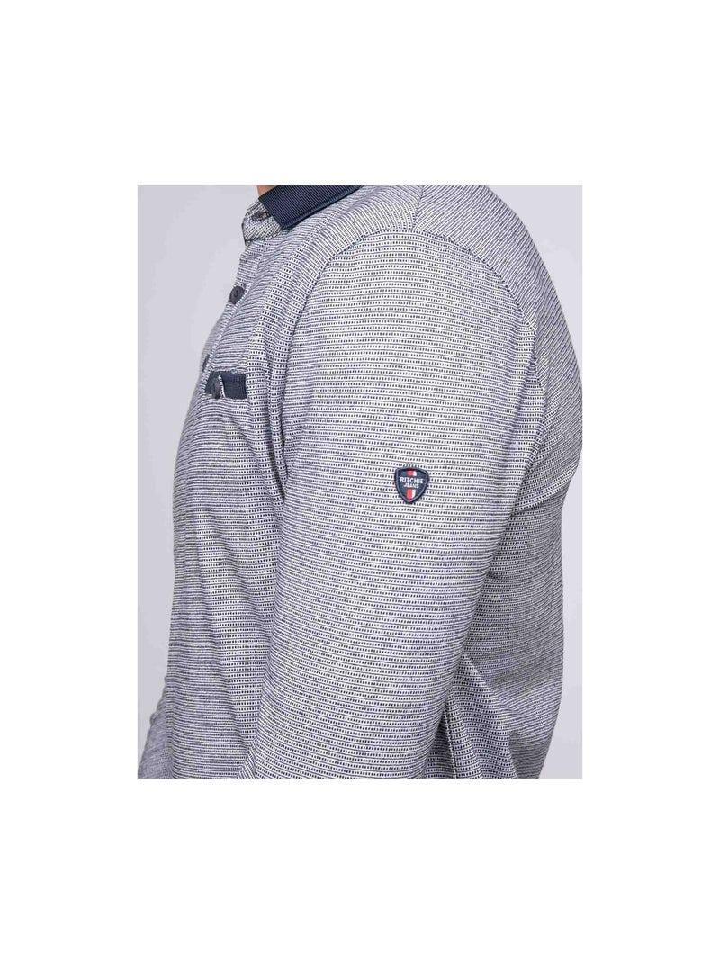 Piagara jacquard gebreide poloshirt Marineblauw - Kiabi