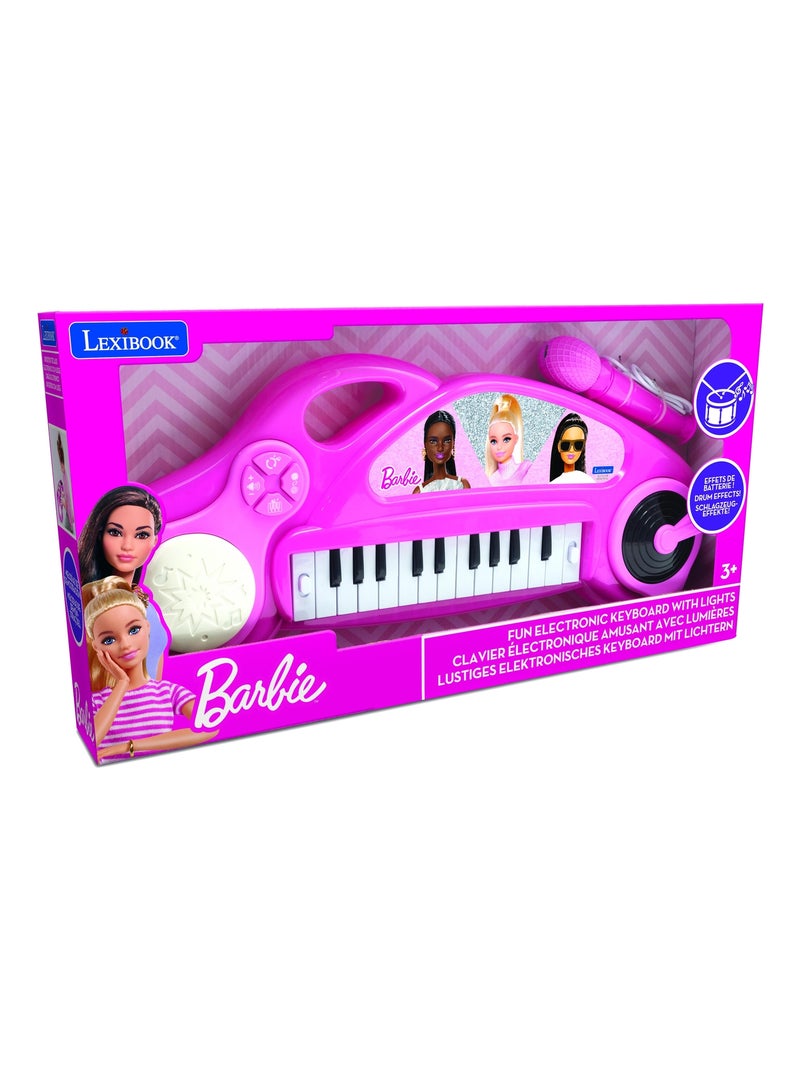 Piano électronique barbie avec effets lumineux et microphone Rose - Kiabi