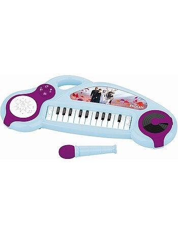 Piano électronique la reine des neiges avec effets lumineux et microphone