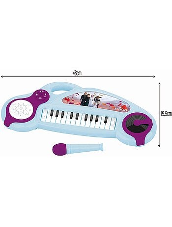 Piano électronique la reine des neiges avec effets lumineux et microphone