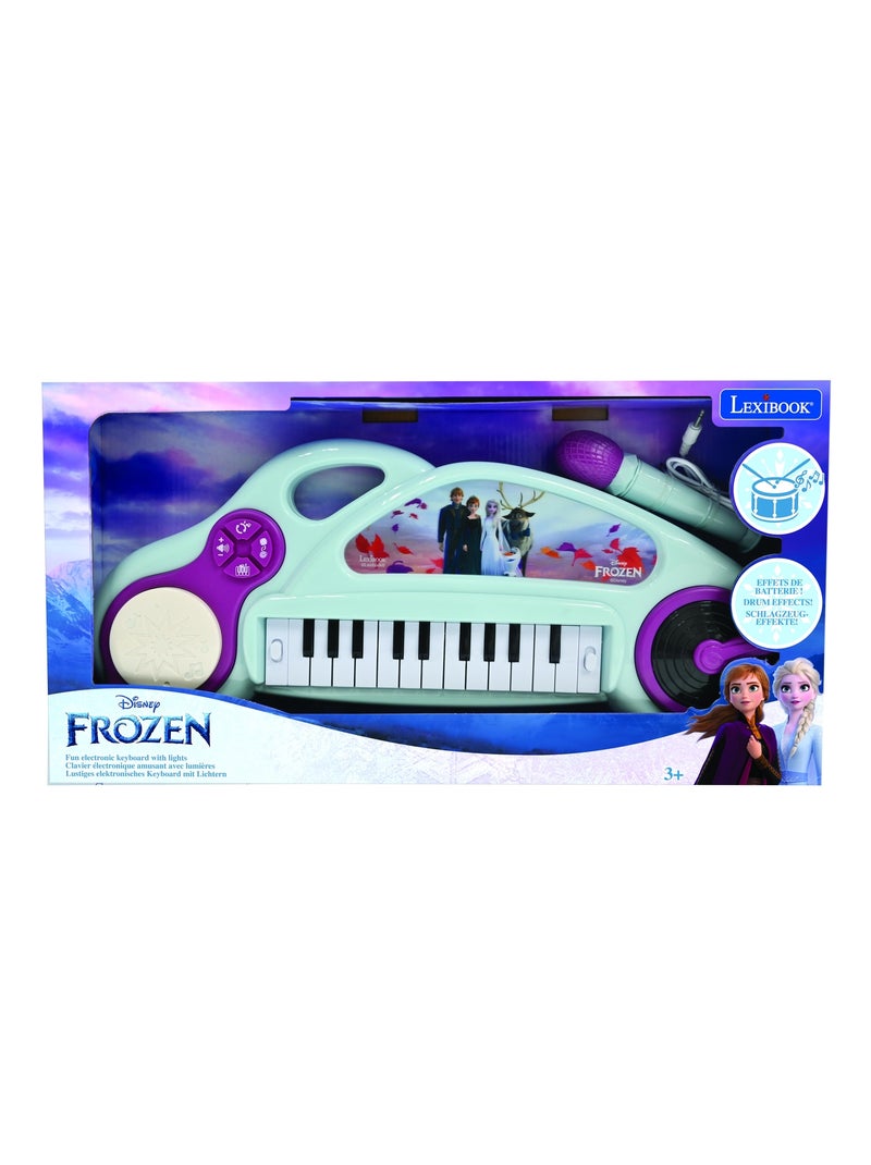 Piano électronique la reine des neiges avec effets lumineux et microphone Bleu - Kiabi