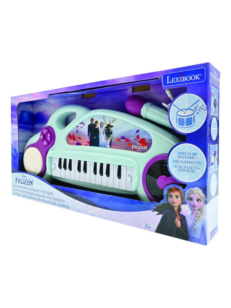 Piano électronique la reine des neiges avec effets lumineux et microphone Bleu - Kiabi