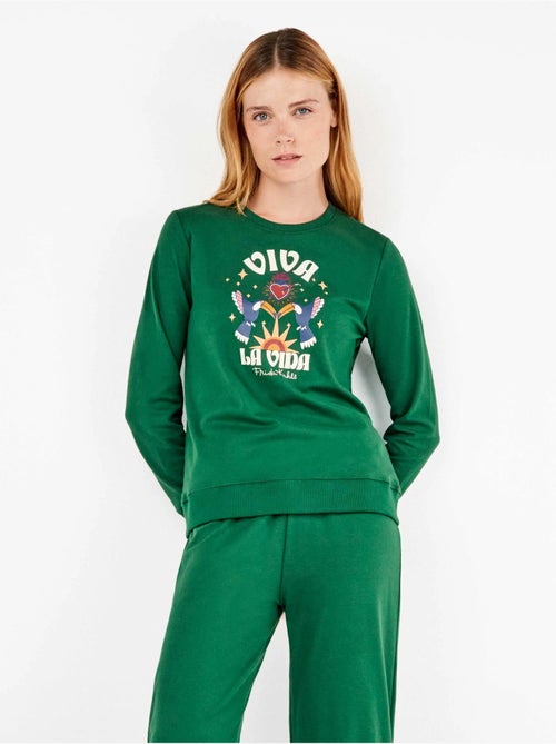 Pijama largo de frida kahlo en tejido de punto con algodón - Kiabi