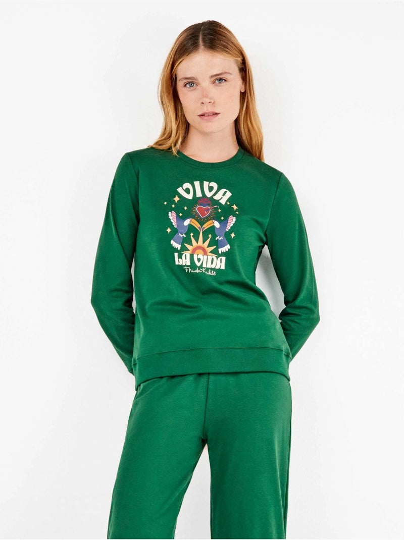 Pijama largo de frida kahlo en tejido de punto con algodón Varengroen - Kiabi