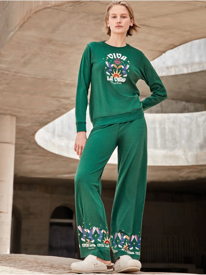 Pijama largo de frida kahlo en tejido de punto con algodón Varengroen - Kiabi