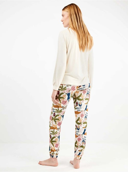 Pijama largo de frida kahlo en tejido de punto - Kiabi