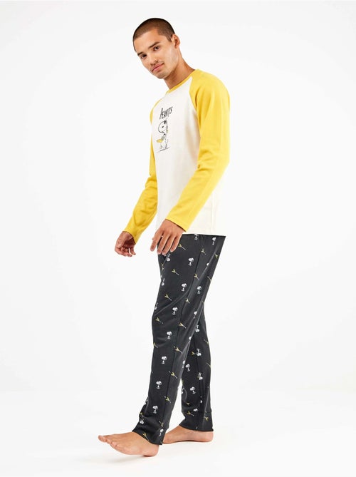 Pijama largo de hombre snoopy en punto de algodón - Kiabi Pijama largo de hombre snoopy en punto de algodón - Kiabi