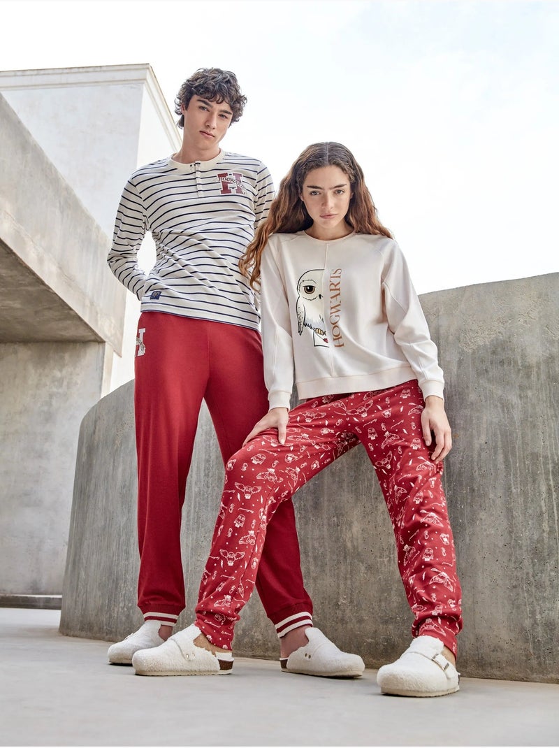 Pijama largo harry potter en tejido punto con algodón Zwart Lichtroze - Kiabi