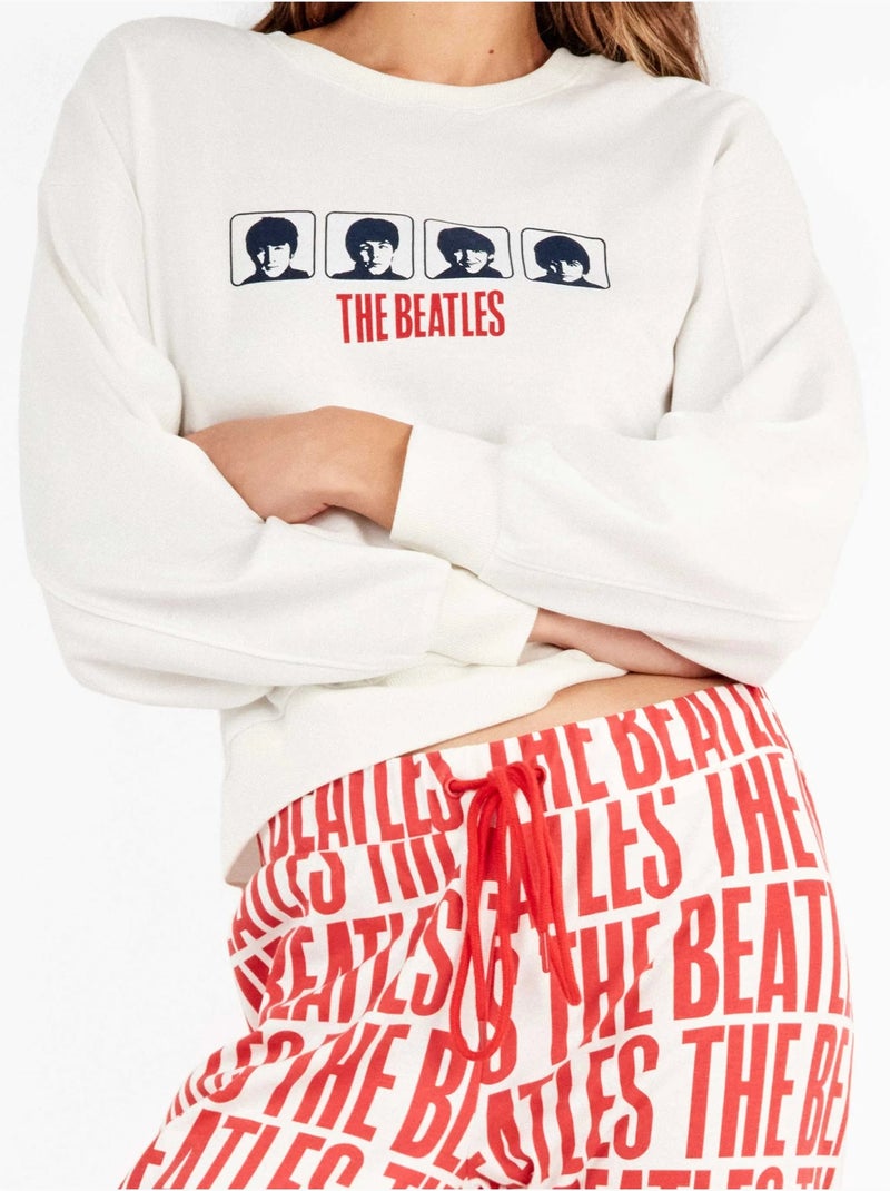 Pijama largo the beatles en tejido de punto con algodón Ecru - Kiabi