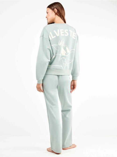Pijama mujer sylvester en tejido felpa con tacto suave interior - Kiabi
