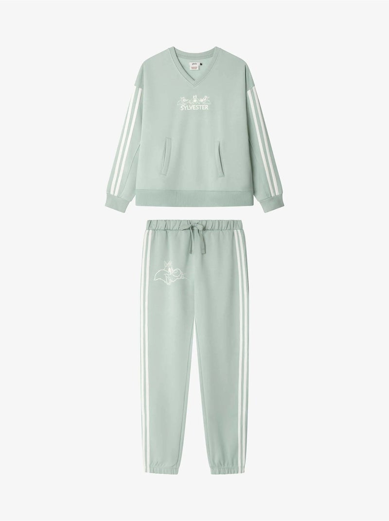 Pijama mujer sylvester en tejido felpa con tacto suave interior Aquablauw - Kiabi