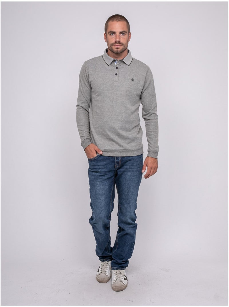 Pilocook poloshirt met lange mouwen Grijs - Kiabi