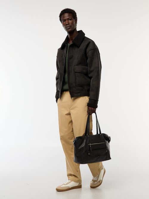 Pilotenjack met kraag van imitatieschapenvacht - Kiabi