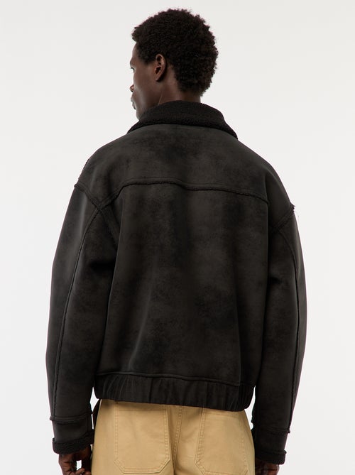 Pilotenjack met kraag van imitatieschapenvacht - Kiabi