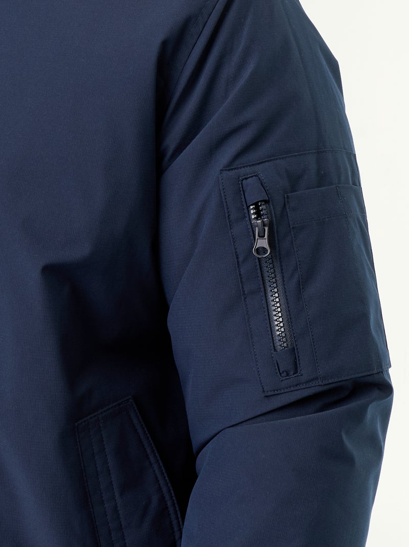 Pilotenjas met geribde kraag Blauw - Kiabi
