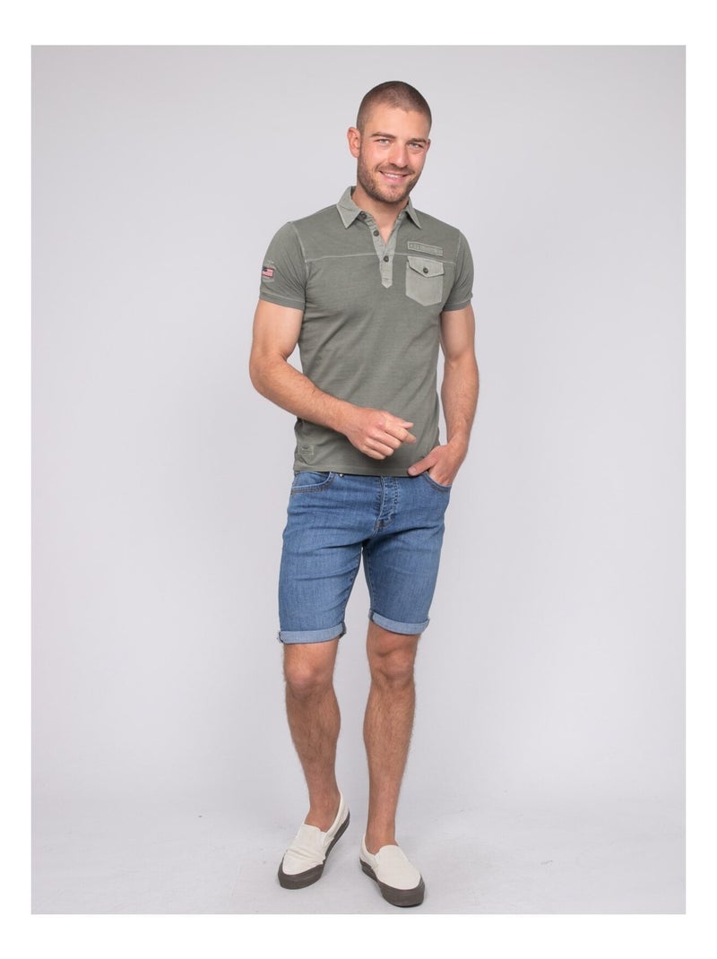 Pilotoma poloshirt met korte mouwen van katoen Kaki - Kiabi
