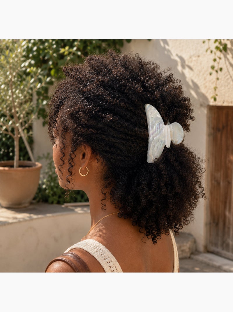 Pince crabe cheveux nacrée grand format Blanc nacré - Kiabi