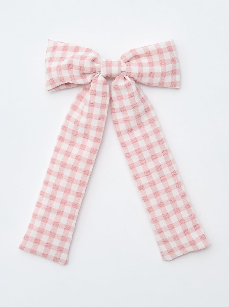 Pince croco avec nœud fantaisie et ruban Rose - Kiabi