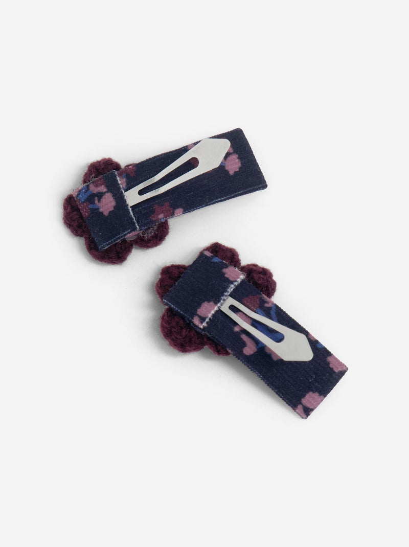 Pinces croco forme fleurs Bleu - Kiabi