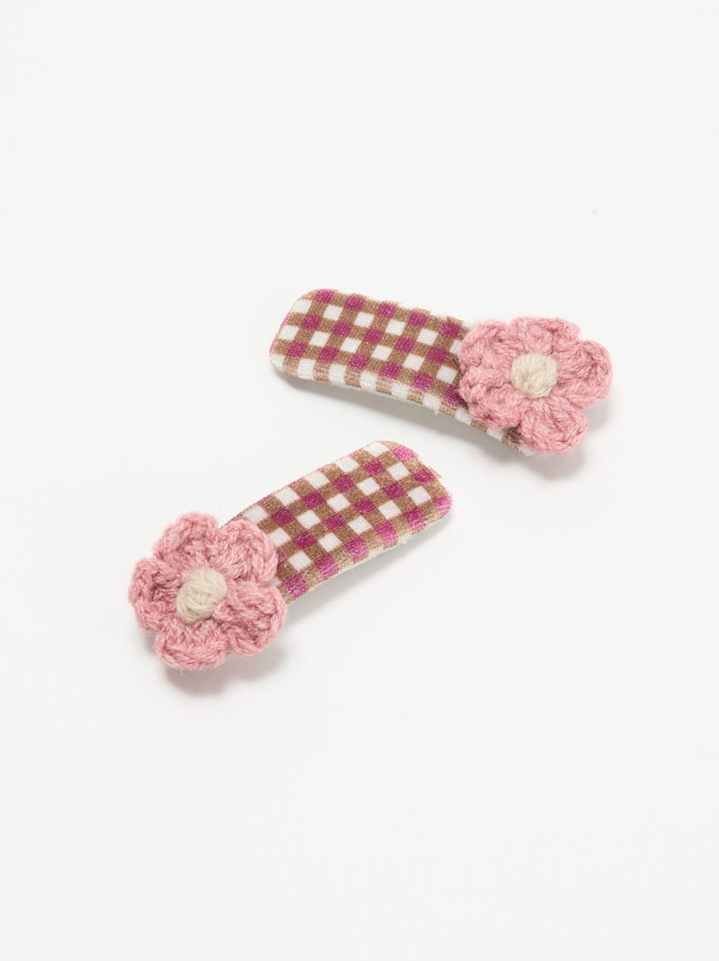Pinces croco forme fleurs Rose - Kiabi
