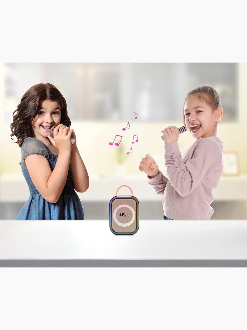 Pink bluetooth karaoke met 2 draadloze microfoons Roze - Kiabi