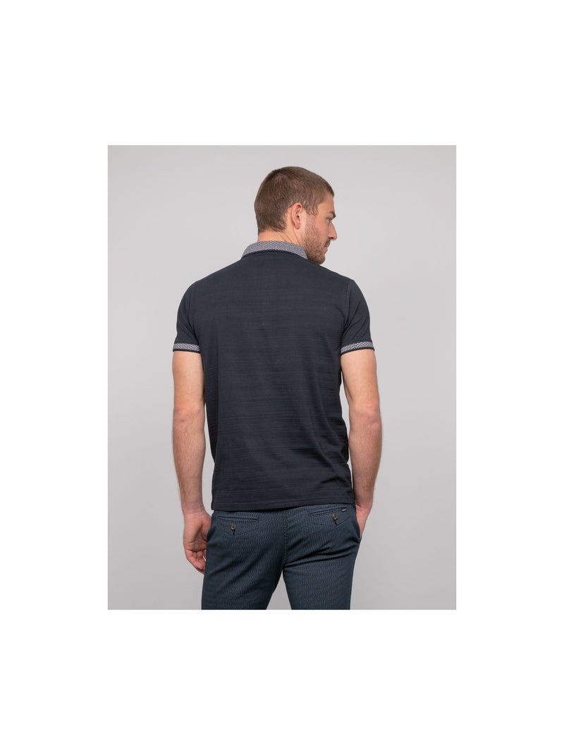 Piparfait katoenen poloshirt met korte mouwen Marineblauw - Kiabi
