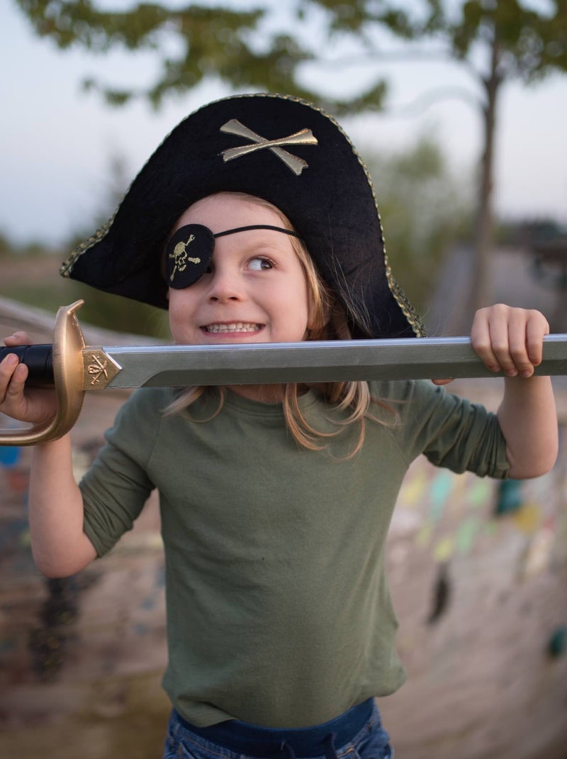 Piraten-ooglap kostuum voor kinderen Zwart - Kiabi