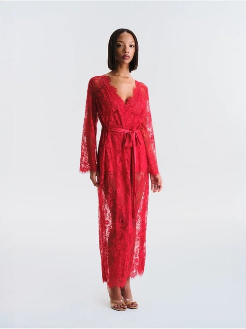 Pirra lace peignoir collection privee penti - Kiabi Pirra lace peignoir collection privee penti - Kiabi