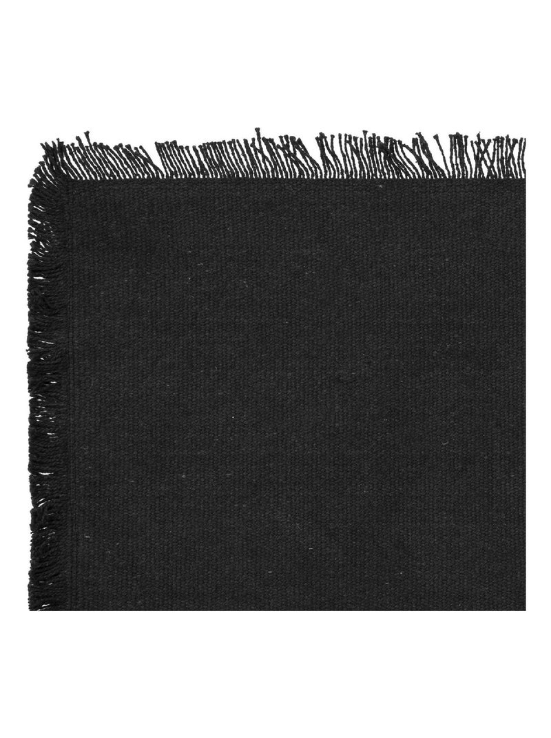 Placemat met franje Zwart - Kiabi