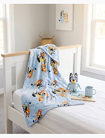 Plaid à Capuche Flanelle Bluey & Bingo 120x150cm – All-Over – 100% Polyester – Licence Officielle