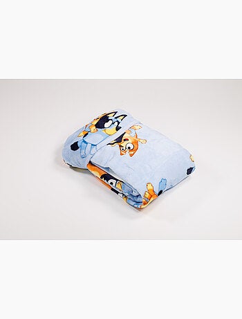 Plaid à Capuche Flanelle Bluey & Bingo 120x150cm – All-Over – 100% Polyester – Licence Officielle