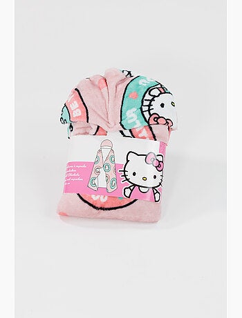 Plaid à Capuche Flanelle Hello Kitty Club 120x150cm – Doux et Chaud – Licence Officielle