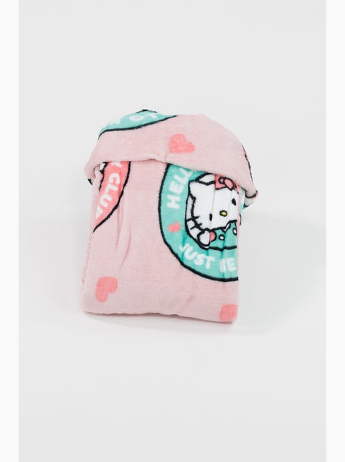 Plaid à Capuche Flanelle Hello Kitty Club 120x150cm – Doux et Chaud – Licence Officielle - Kiabi