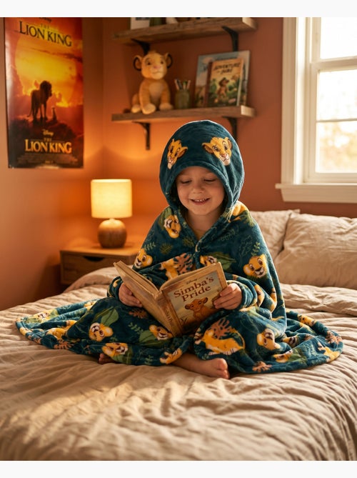 Plaid à Capuche Flanelle Le Roi Lion Simba 120x150cm – Doux et Chaud – Licence Officielle Disney - Kiabi