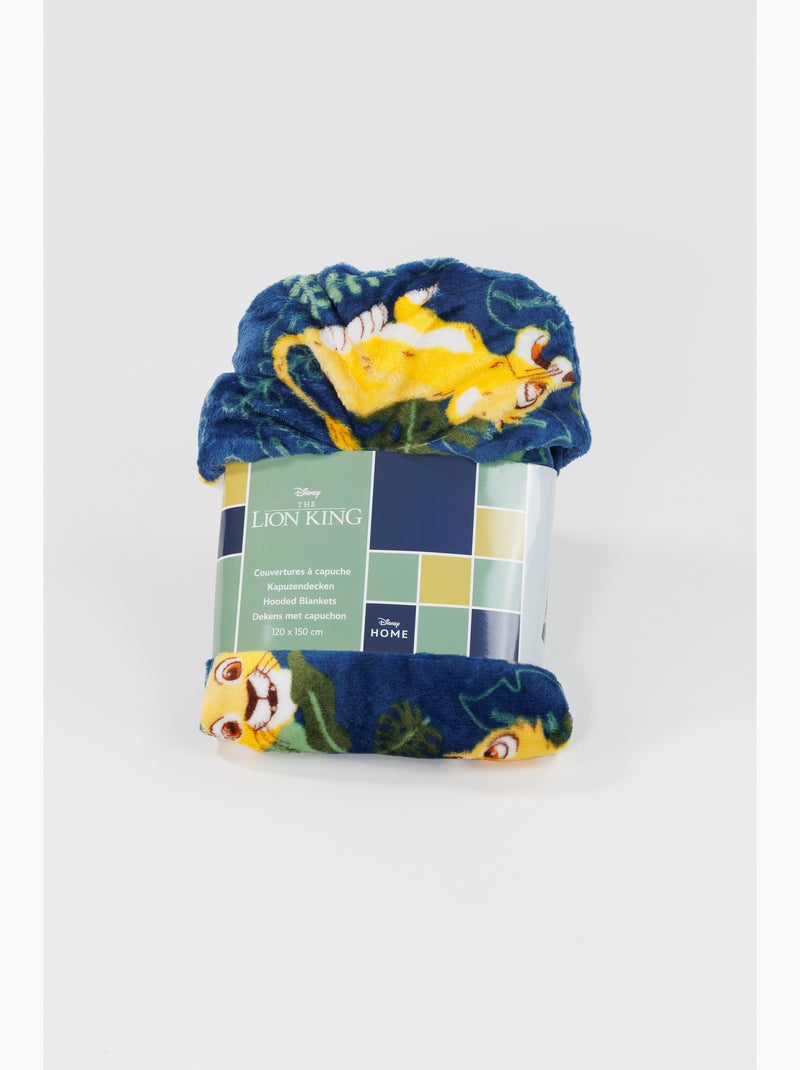 Plaid à Capuche Flanelle Le Roi Lion Simba 120x150cm – Doux et Chaud – Licence Officielle Disney Noir Bleu - Kiabi