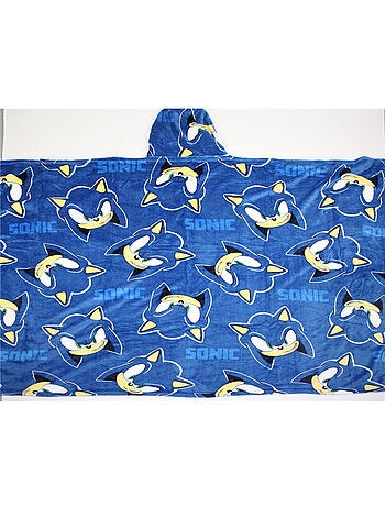 Plaid à Capuche Flanelle Sonic the Hedgehog 120x150cm – Doux et Chaud – Licence Officielle SEGA