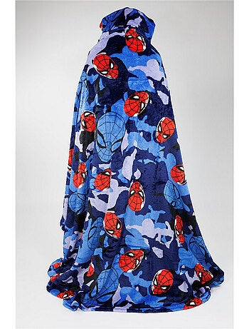 Plaid à Capuche Flanelle Spider-Man Marvel 120x150cm – All-Over Camo – Licence Officielle Marvel