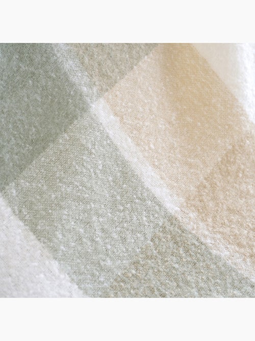 Plaid à carreaux aspect mohair avec franges - Kiabi